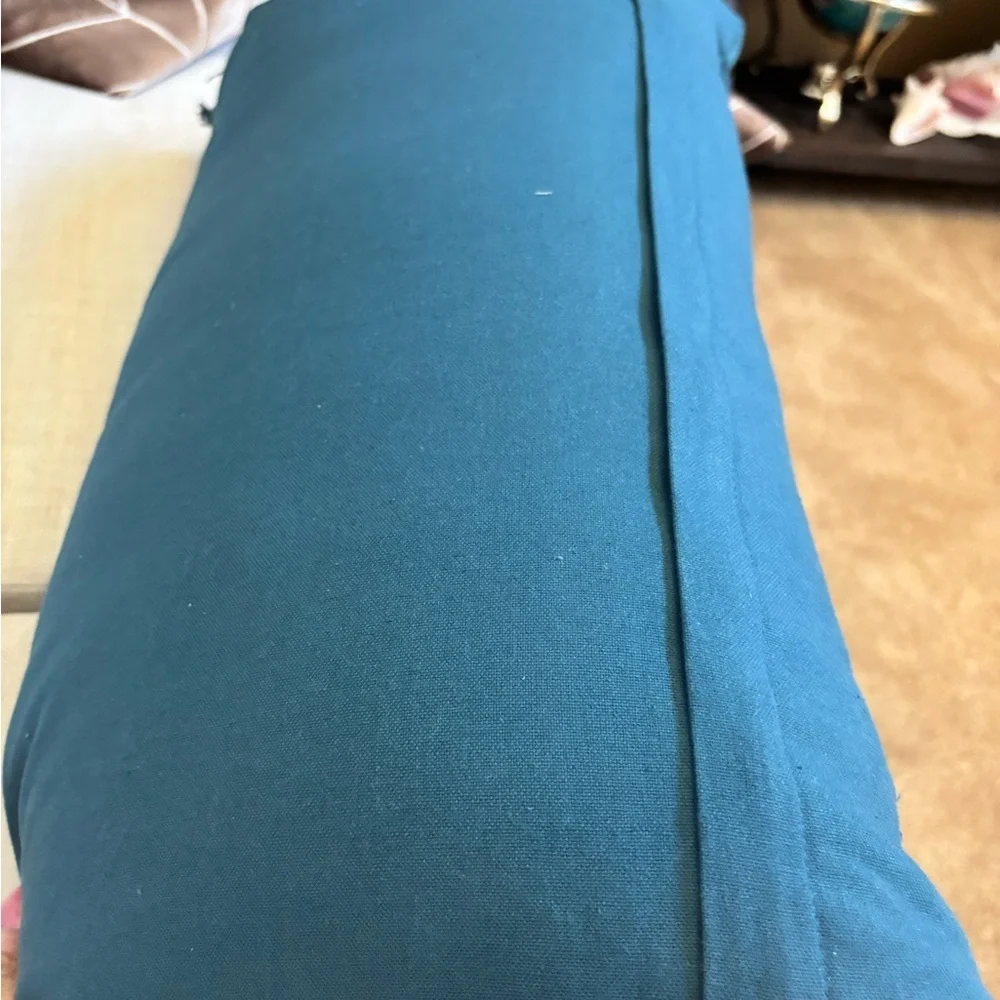 Birch Lane Legaspi Dark Teal Lumbar Pillow Tassel Cotton Velvet Decor